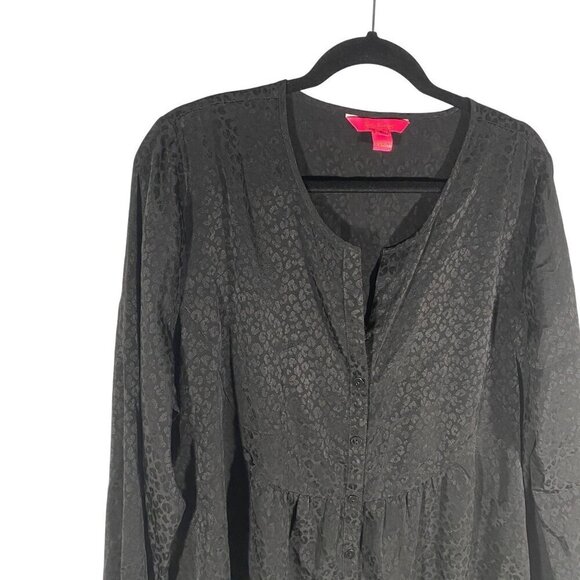 Lilly Pulitzer Hensley leopard print neutral black blouse button up women’s XL - Picture 4 of 13